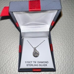 1/10 ct Diamond sterling silver necklace